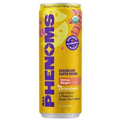 All Phenoms Sparkling Mushroom Powered Citrus Ginger Super Drink 12 fl oz
