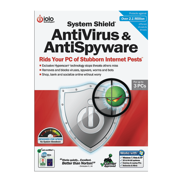 slide 1 of 3, iolo technologies iolo technologies® System Shield Antivirus And Antispyware, Disc, 1 ct