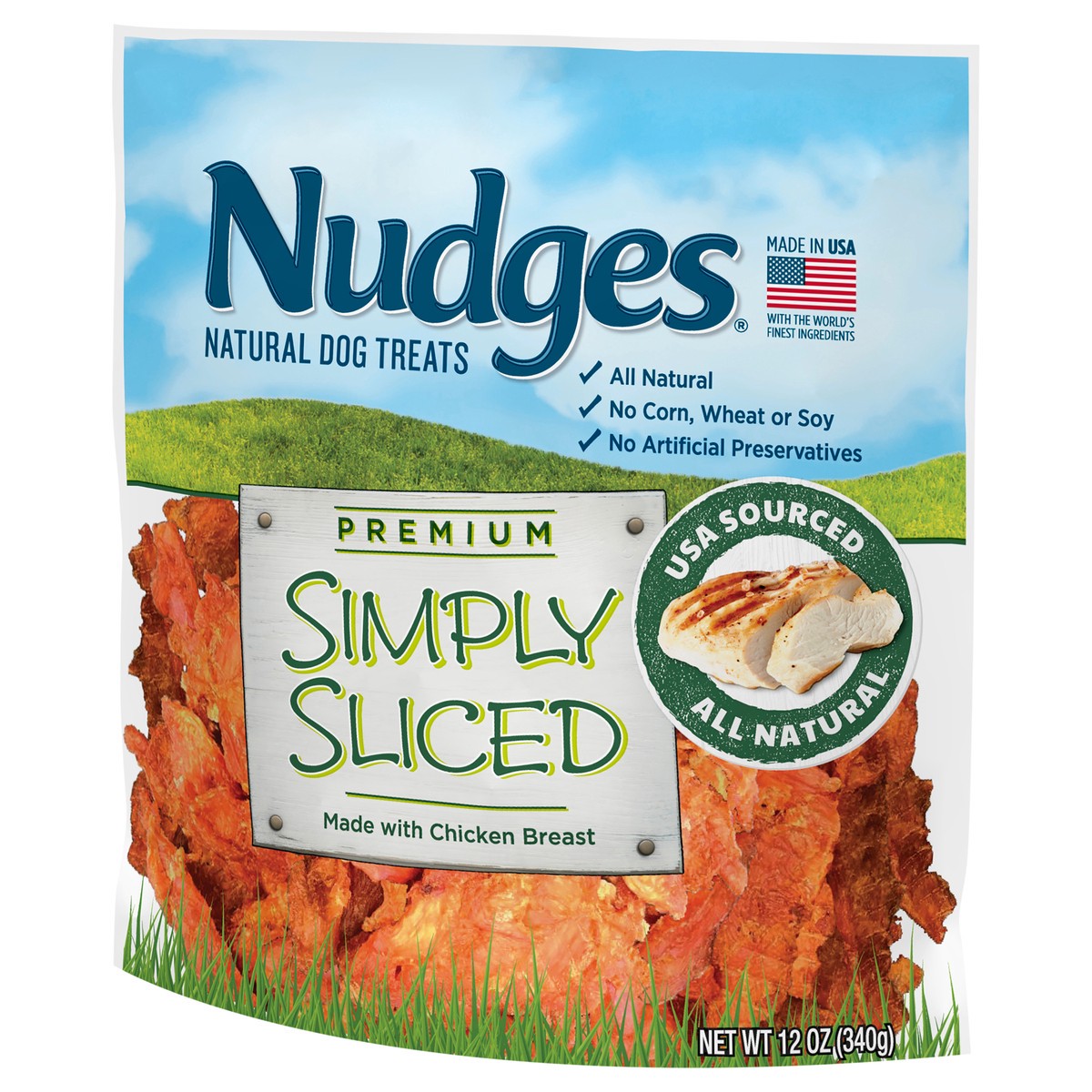 slide 9 of 9, Nudges Simply Sliced Premium Chicken Breast Dog Treats 12 oz, 340.19 g