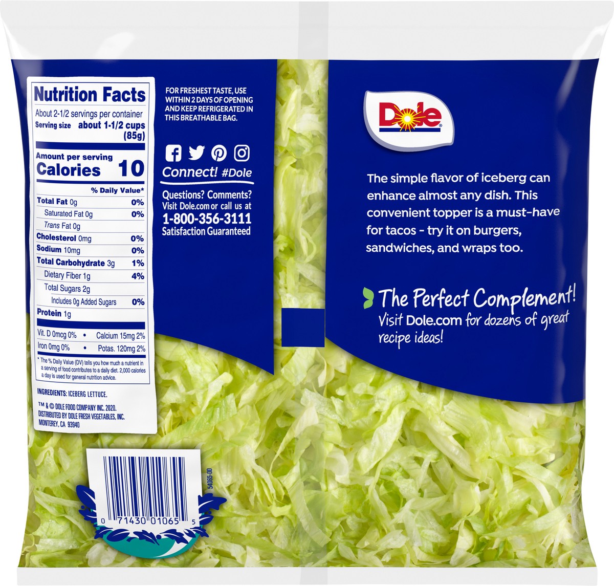 slide 3 of 7, Dole Shredded Lettuce, 8 oz