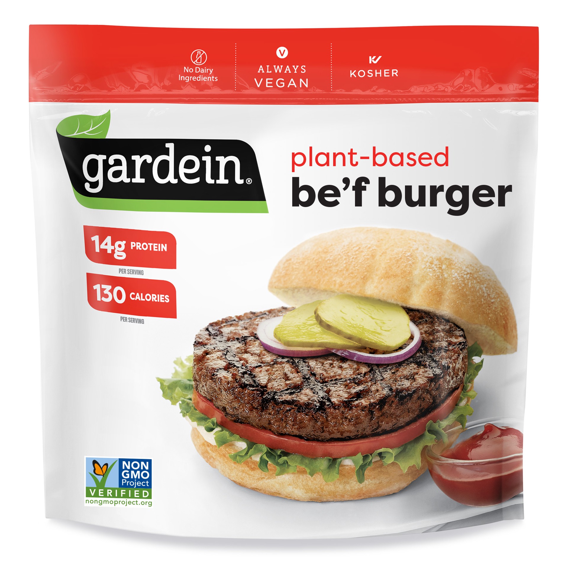 slide 1 of 5, Gardein Plant-Based Be'f Burger 12 oz, 12 oz