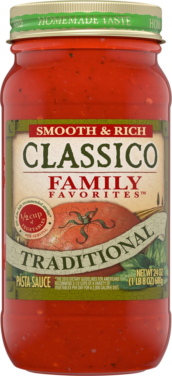 slide 9 of 9, Classico Family Favorites Traditional Smooth & Rich Pasta Sauce, 24 oz. Jar, 24 oz