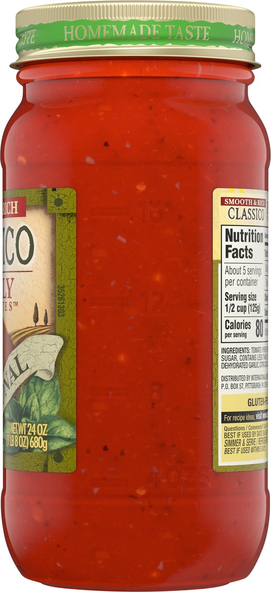 slide 4 of 9, Classico Family Favorites Traditional Smooth & Rich Pasta Sauce, 24 oz. Jar, 24 oz