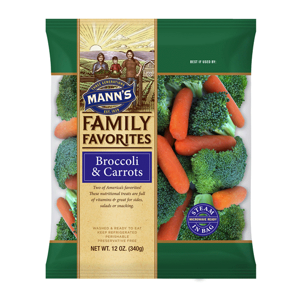 slide 1 of 1, Mann's Broccoli & Carrots, 12 Ounce, 12 oz