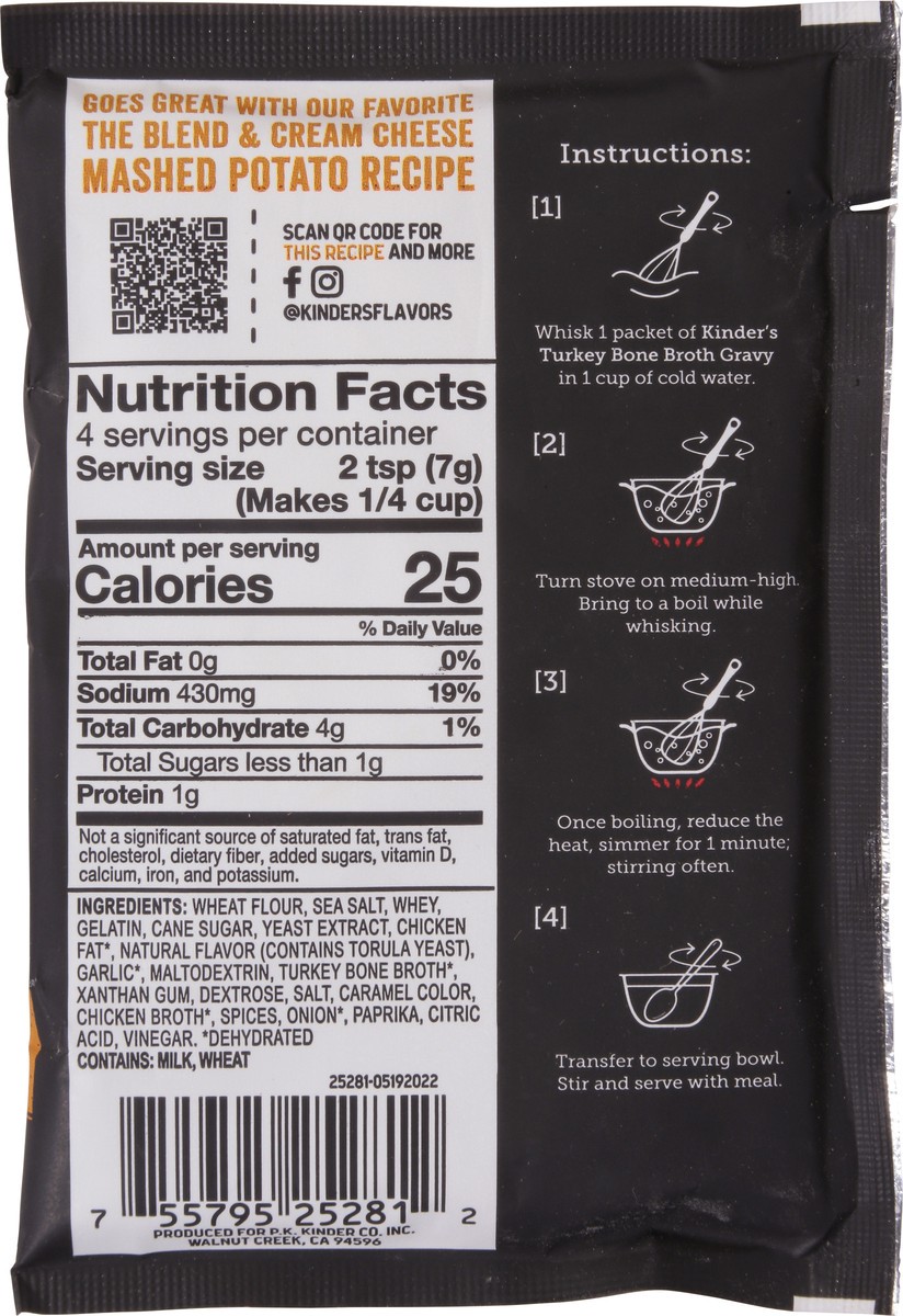 slide 9 of 9, Kinder's Bone Broth Roasted Turkey Gravy 1 oz, 1 oz