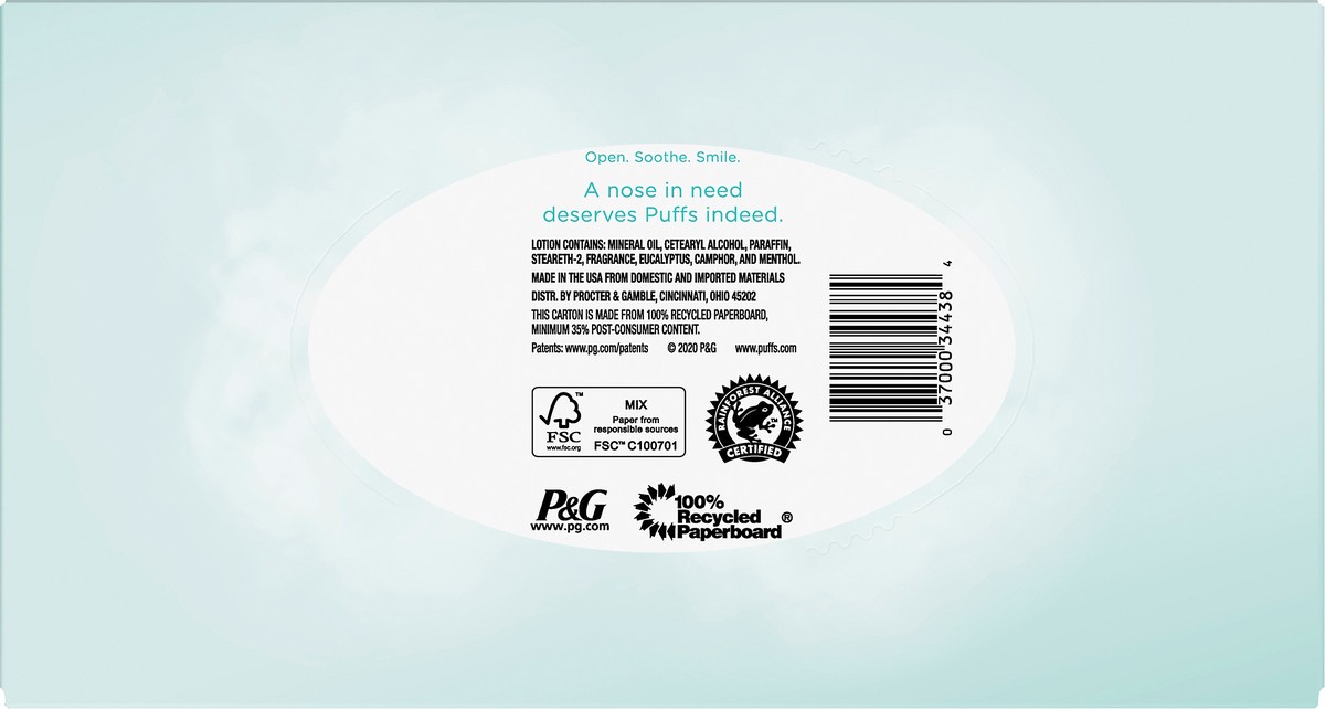 slide 4 of 7, Puffs Plus Lotion with the Scent of Vick's Facial Tissues, 1 Family Size Box, 88 Tissues Per Box, 88 ct