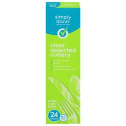 Simply Done Clear Assorted Cutlery 24 ea