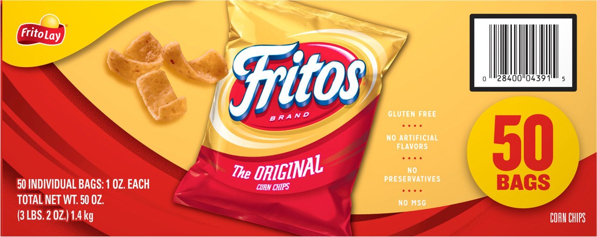 slide 8 of 9, Fritos The Original Corn Chips (50-1 Oz) 50 Ounce Plastic Bags in Box, 50.0 oz