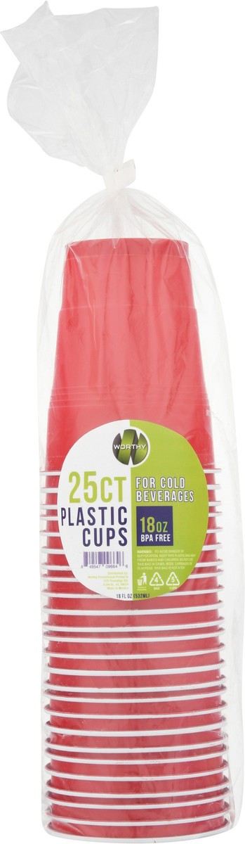slide 5 of 9, Worthy 18 Ounce Plastic Cups 25 ea, 25 ct