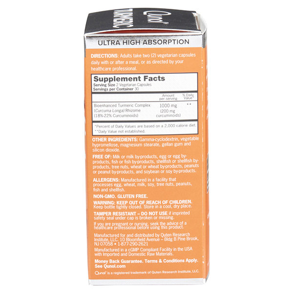 slide 9 of 29, Qunol Extra Strength 1000 mg Vegetarian Capsules Turmeric 60 ea, 60 ct