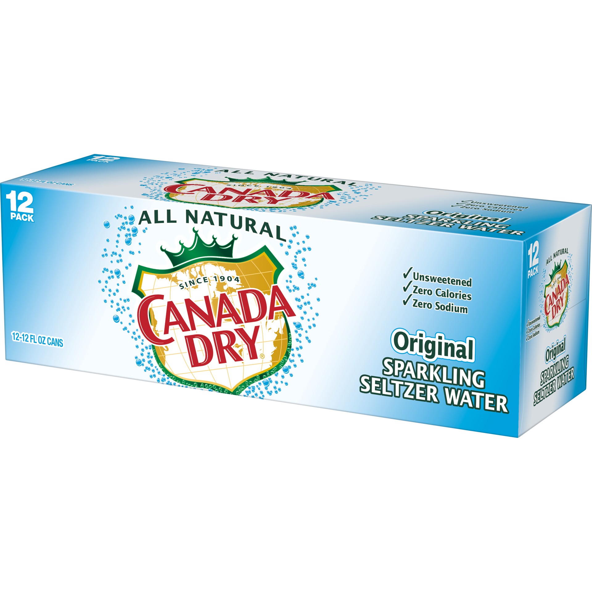 slide 3 of 5, Canada Dry Original Sparkling Seltzer Water, 12 fl oz cans, 12 pack, 12 ct