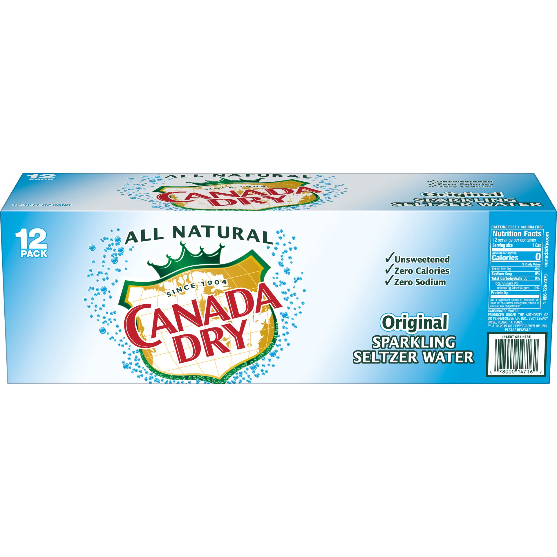 slide 5 of 5, Canada Dry Original Sparkling Seltzer Water, 12 fl oz cans, 12 pack, 12 ct