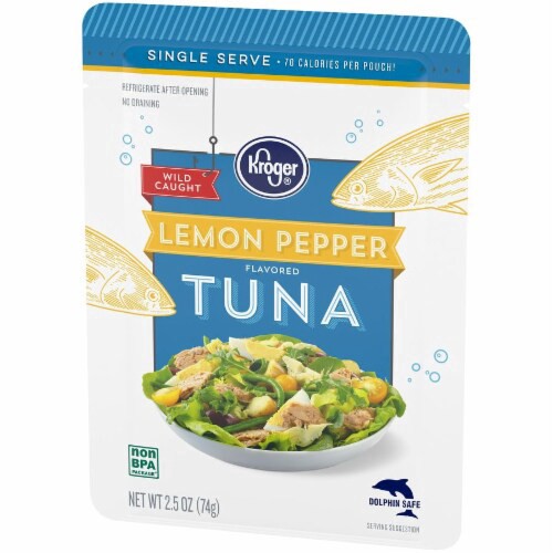 slide 2 of 4, Kroger Wild Caught Lemon Pepper Flavored Tuna Pouch, 2.5 oz