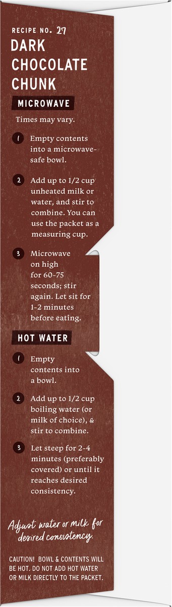 slide 5 of 9, Purely Elizabeth Dark Chocolate Chunk Superfood Oatmeal with Prebiotic Fiber Multipack 1.52 oz, 6 ct