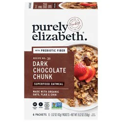 Purely Elizabeth Dark Chocolate Chunk Superfood Oatmeal with Prebiotic Fiber Multipack 1.52 oz