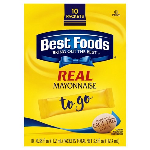 slide 4 of 4, Best Foods Real Mayonnaise Mayonnaise To Go Packets, 3.8 oz, 10 Ct, 3.8 oz