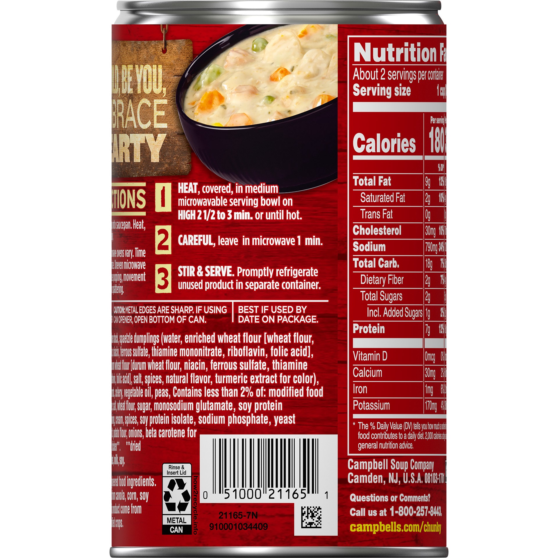 slide 2 of 5, Campbell's Chunky Soup, Pub-Style Chicken Pot Pie Soup, 18.8 oz Can, 