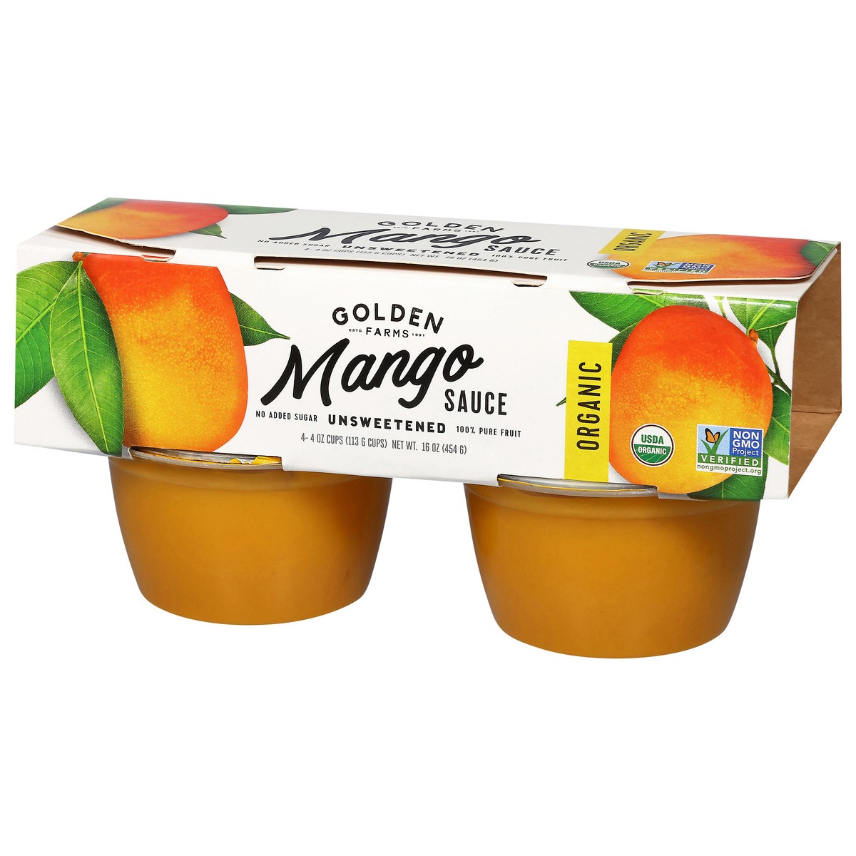 slide 14 of 14, Golden Farms Organic Unsweetened Mango Sauce 4 - 4 oz Cups, 4 ct