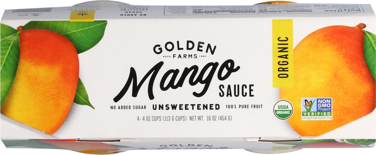 slide 5 of 14, Golden Farms Organic Unsweetened Mango Sauce 4 - 4 oz Cups, 4 ct