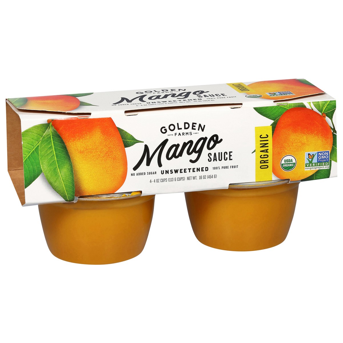 slide 6 of 14, Golden Farms Organic Unsweetened Mango Sauce 4 - 4 oz Cups, 4 ct