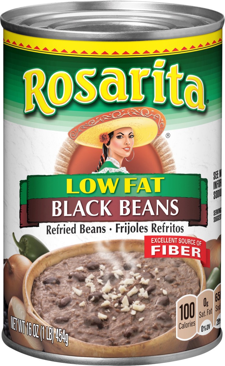 slide 2 of 2, Rosarita Refried Low Fat Black Beans 16 oz, 16 oz