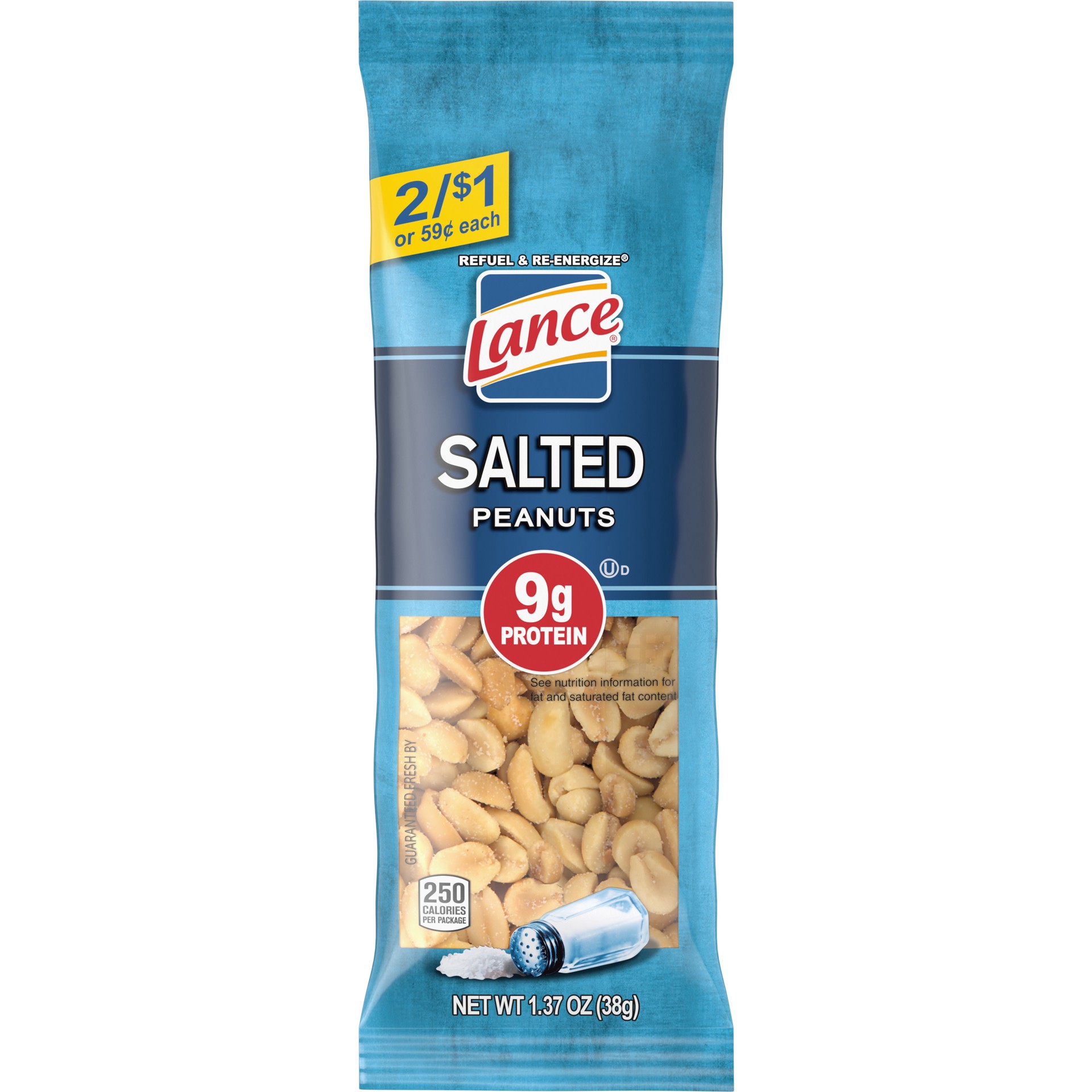 slide 1 of 5, Lance Salted Peanuts, Individual Pack - 1.38 oz, 1.38 oz