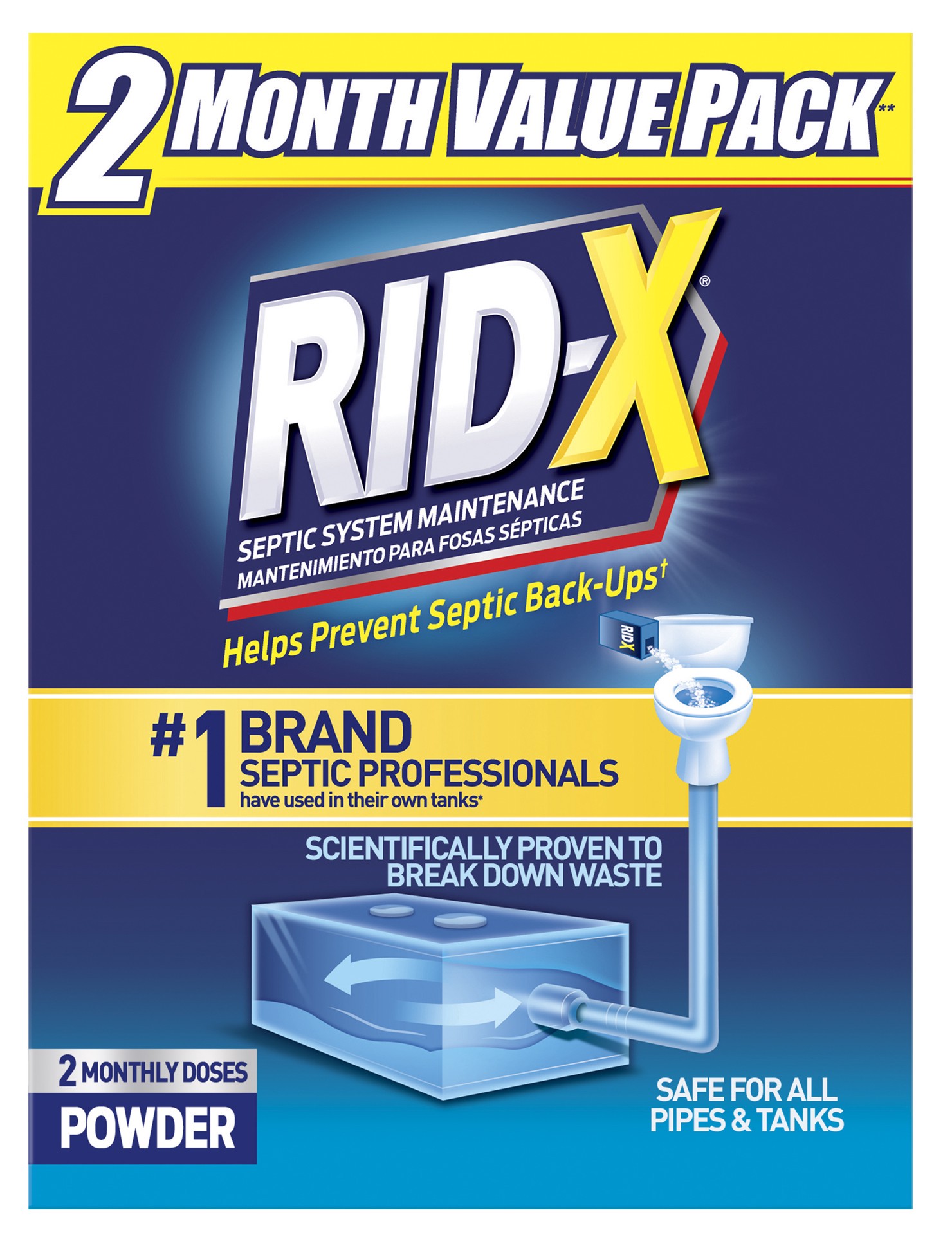 slide 1 of 12, RID-X Septic Tank Treatment, 2 Month Supply Of Powder, 19.6oz, 100% Biobased, 19.6 oz