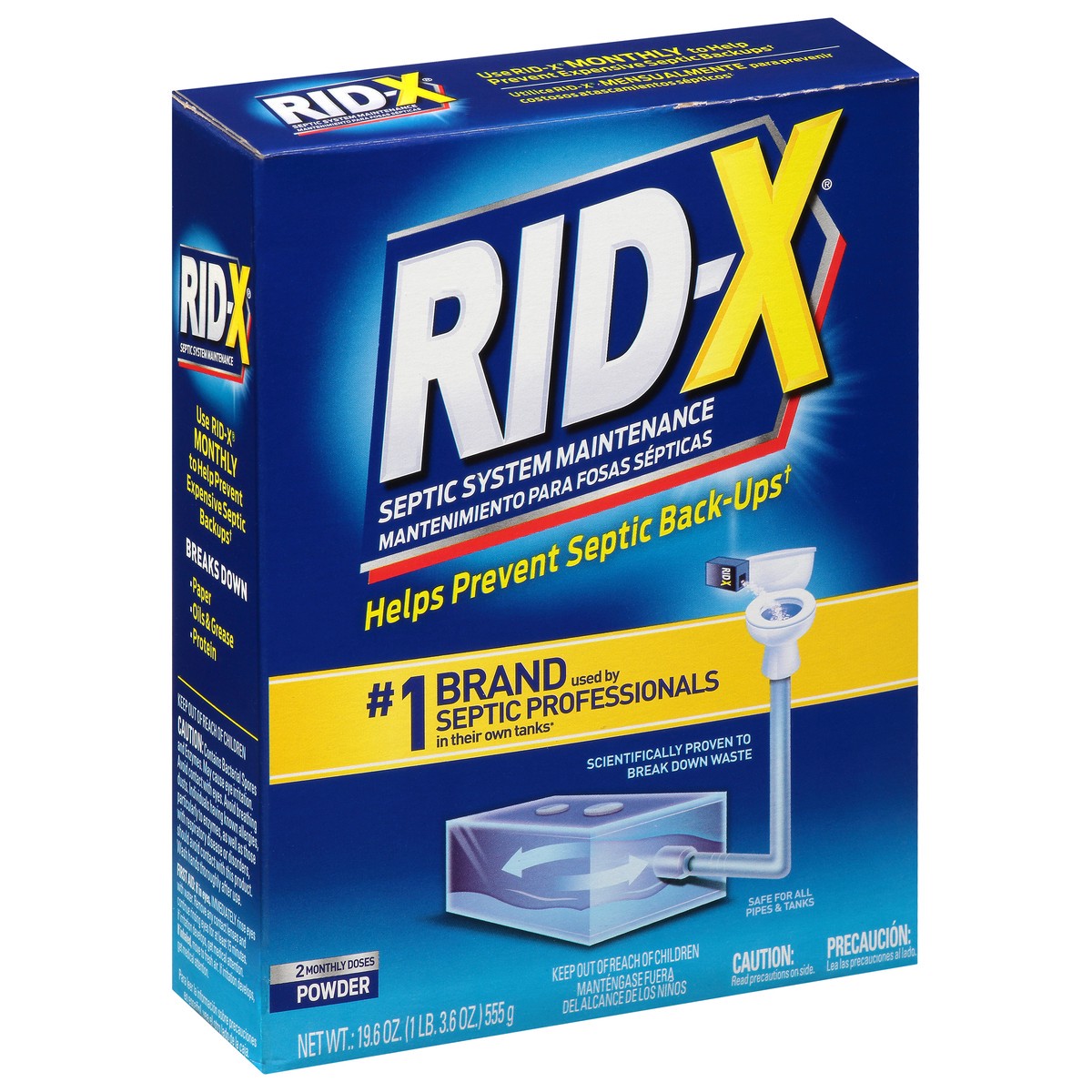 slide 3 of 12, RID-X Septic Tank Treatment, 2 Month Supply Of Powder, 19.6oz, 100% Biobased, 19.6 oz