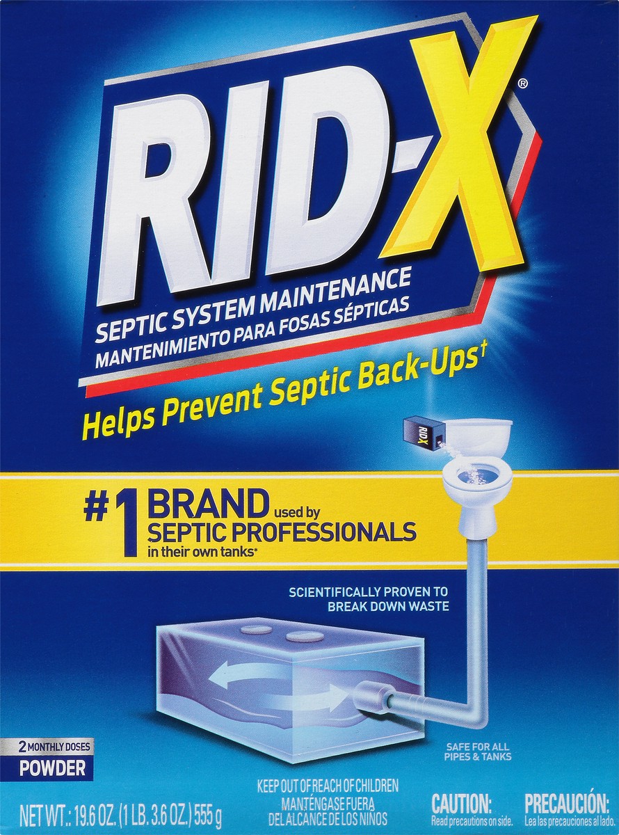 slide 4 of 12, RID-X Septic Tank Treatment, 2 Month Supply Of Powder, 19.6oz, 100% Biobased, 19.6 oz