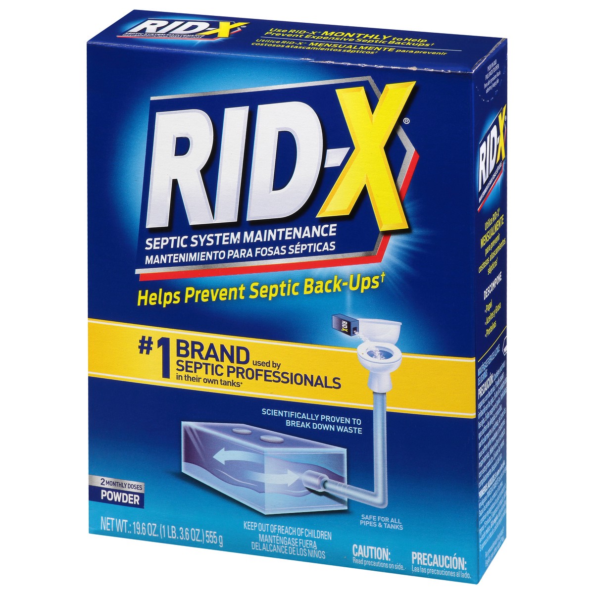 slide 11 of 12, RID-X Septic Tank Treatment, 2 Month Supply Of Powder, 19.6oz, 100% Biobased, 19.6 oz