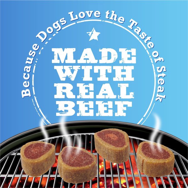 slide 7 of 21, T Bonz Steak-Shaped Filet Mignon Flavor Dog Treats 4 oz, 4 oz
