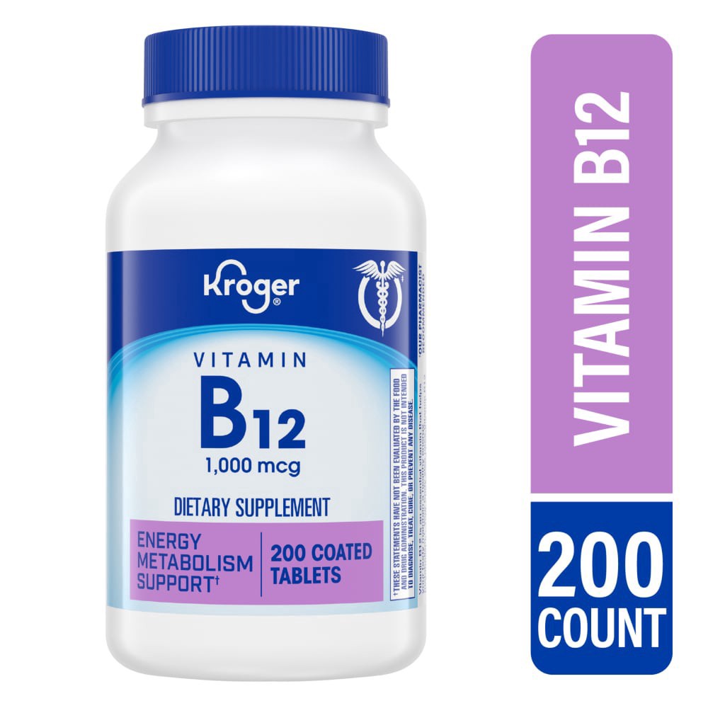 slide 2 of 3, Kroger Vitamin B12 Coated Tablets, 200 ct