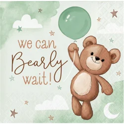 Creative Converting Teddy Bear Beverage Napkin, 16 ct