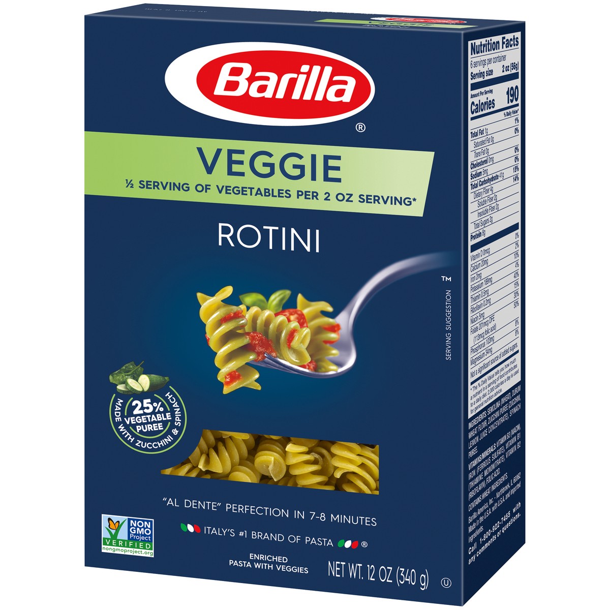 slide 14 of 14, Barilla Veggie Rotini Pasta, 12 oz