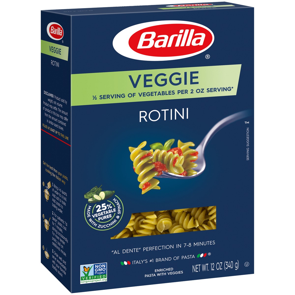 slide 6 of 14, Barilla Veggie Rotini Pasta, 12 oz