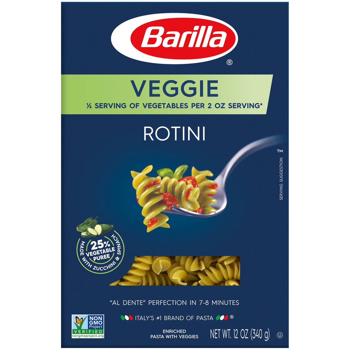 slide 7 of 14, Barilla Veggie Rotini Pasta, 12 oz