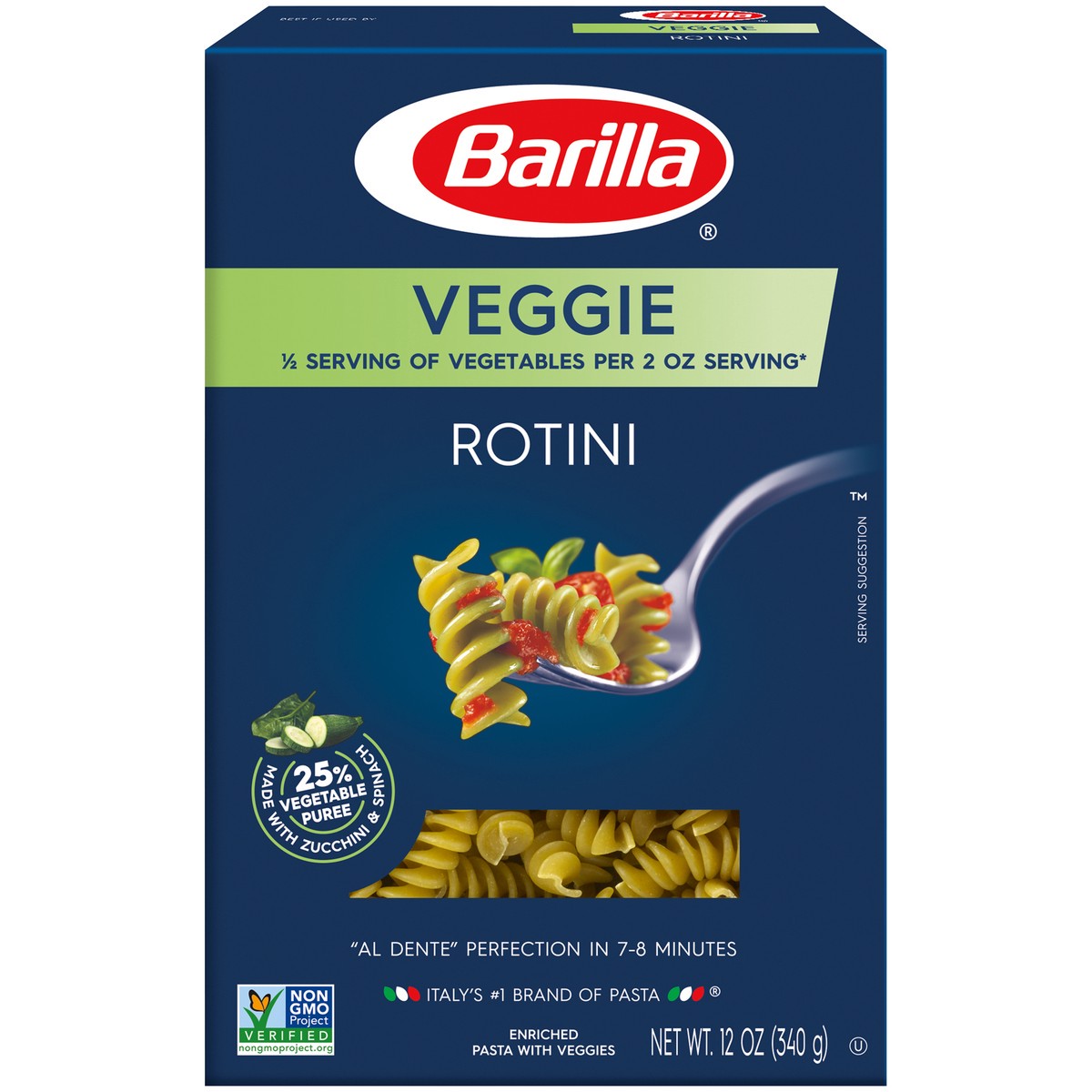 slide 1 of 14, Barilla Veggie Rotini Pasta, 12 oz