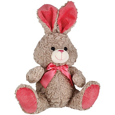 slide 1 of 1, Destination Holiday Sitting Bunny with Pink Bow Easter Plush, 14 in