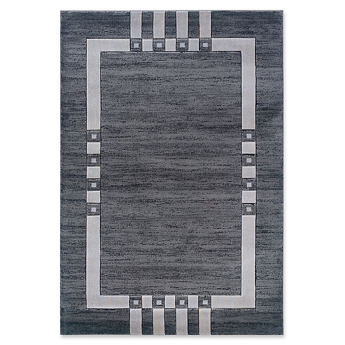 slide 1 of 1, Linon Home Milan Geometric 1'10 x 2'10 Accent Rug - Charcoal Black, 1 ct