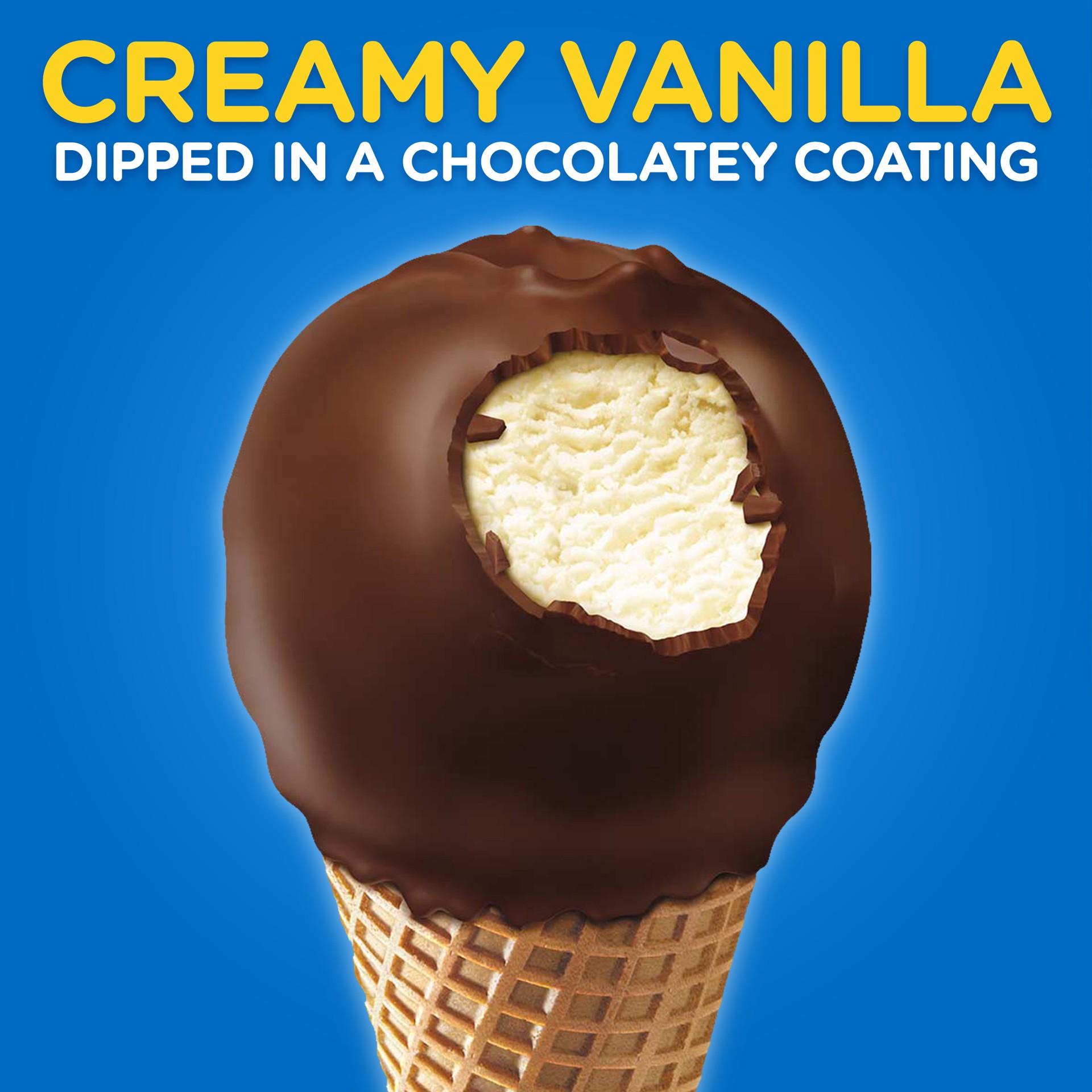 slide 5 of 5, Drumstick Simply Dipped Vanilla Frozen Dairy Dessert Cones 4 ea, 4 ct