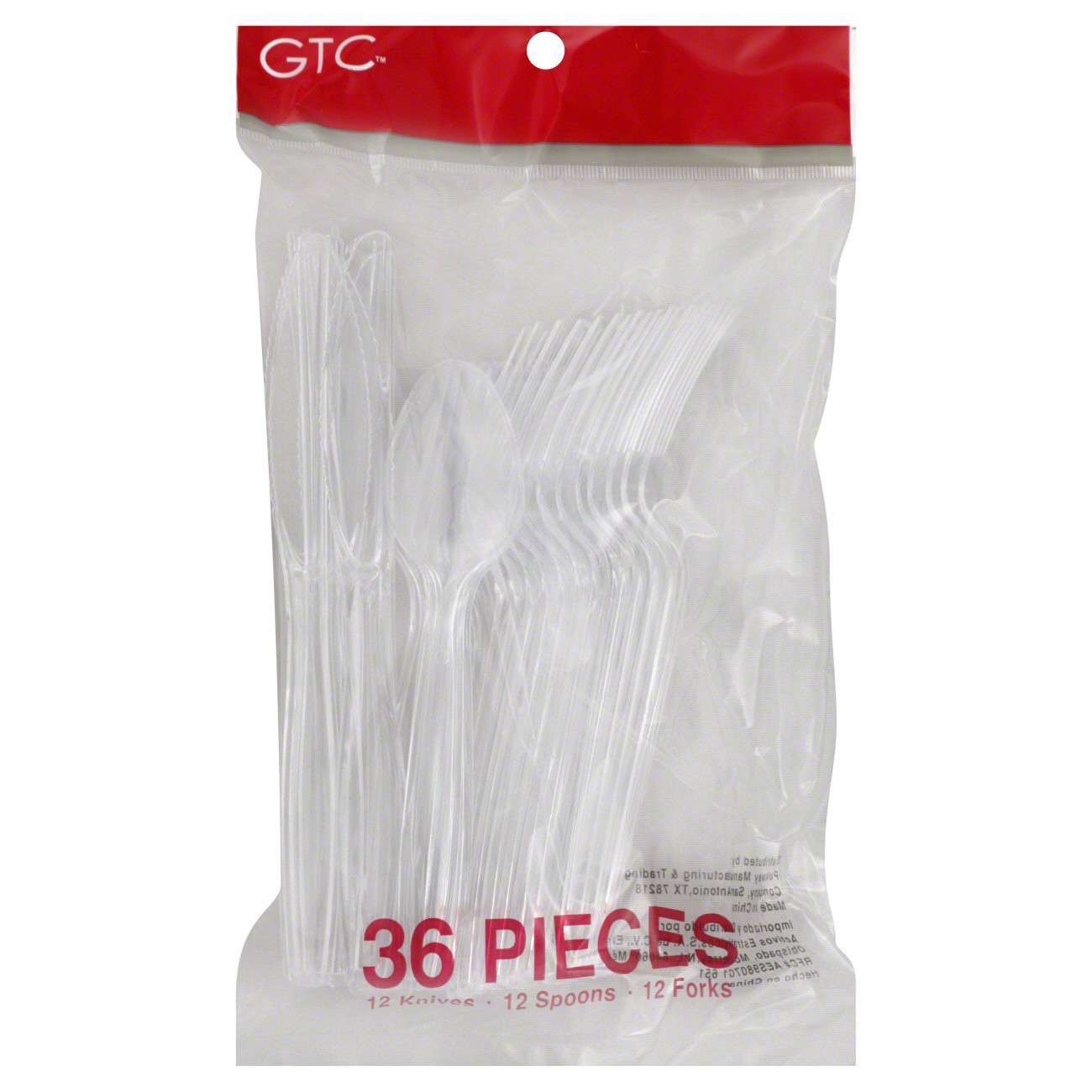 slide 1 of 1, GTC Plastic Knives, Forks & Spoons Combo Set - Clear, 36 ct