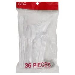 GTC Plastic Knives, Forks & Spoons Combo Set - Clear
