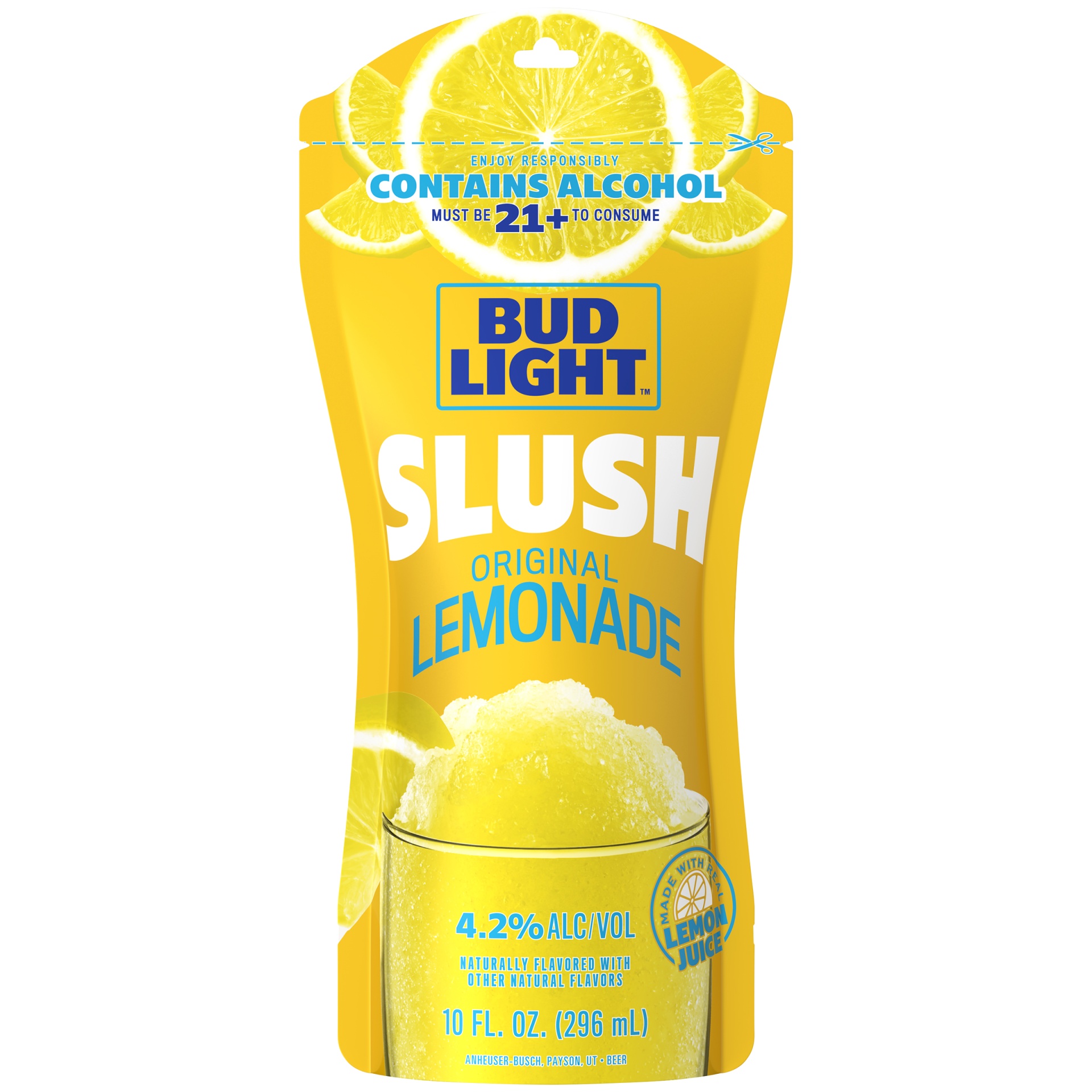 slide 1 of 1, Bud Light Original Lemonade Slush, 4.2% ABV, 10 oz