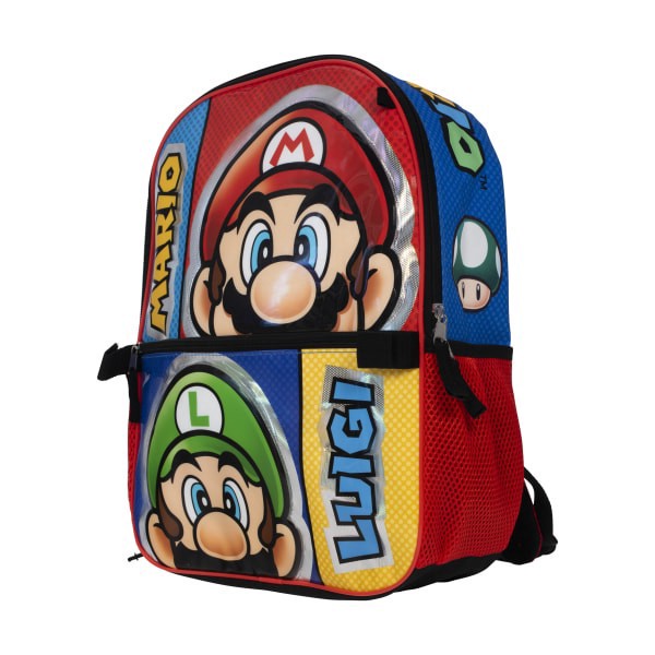 slide 4 of 4, Accessory Innovations Super Mario Brothers 5-Piece Backpack Set, Red/Blue, 1 ct