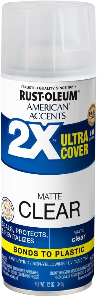 slide 1 of 1, Rust-Oleum American Accents 2X Ultra Cover Matte Spray - Clear, 12 oz
