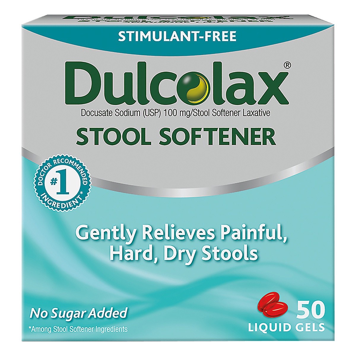 slide 1 of 7, DulcoEase Dulcolax Stool Softener Liquid Gels, 50 ct