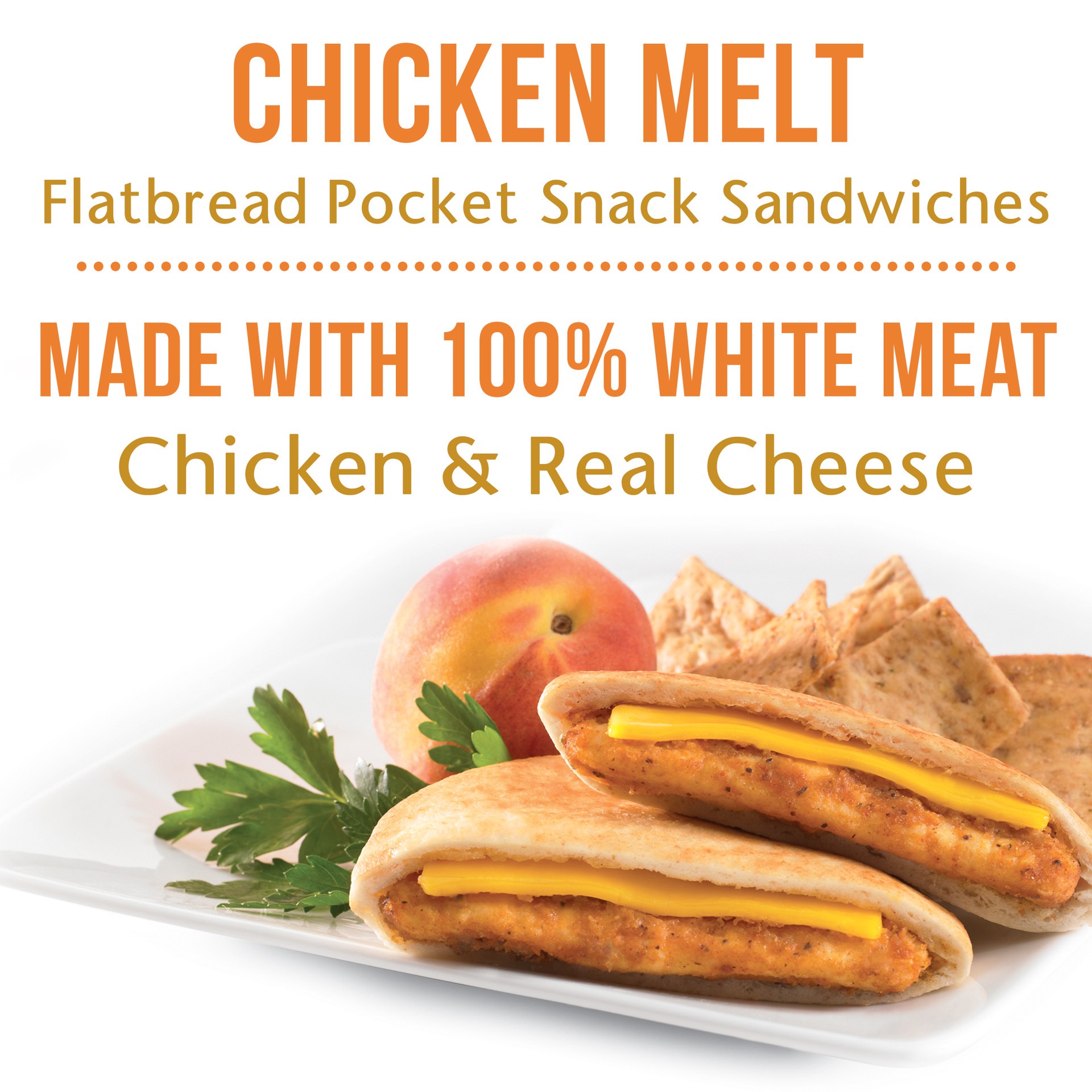 slide 3 of 5, Sandwich Bros. Chicken Melt Flatbread Sandwiches, Frozen Sandwiches, 15 Count, 15 ct