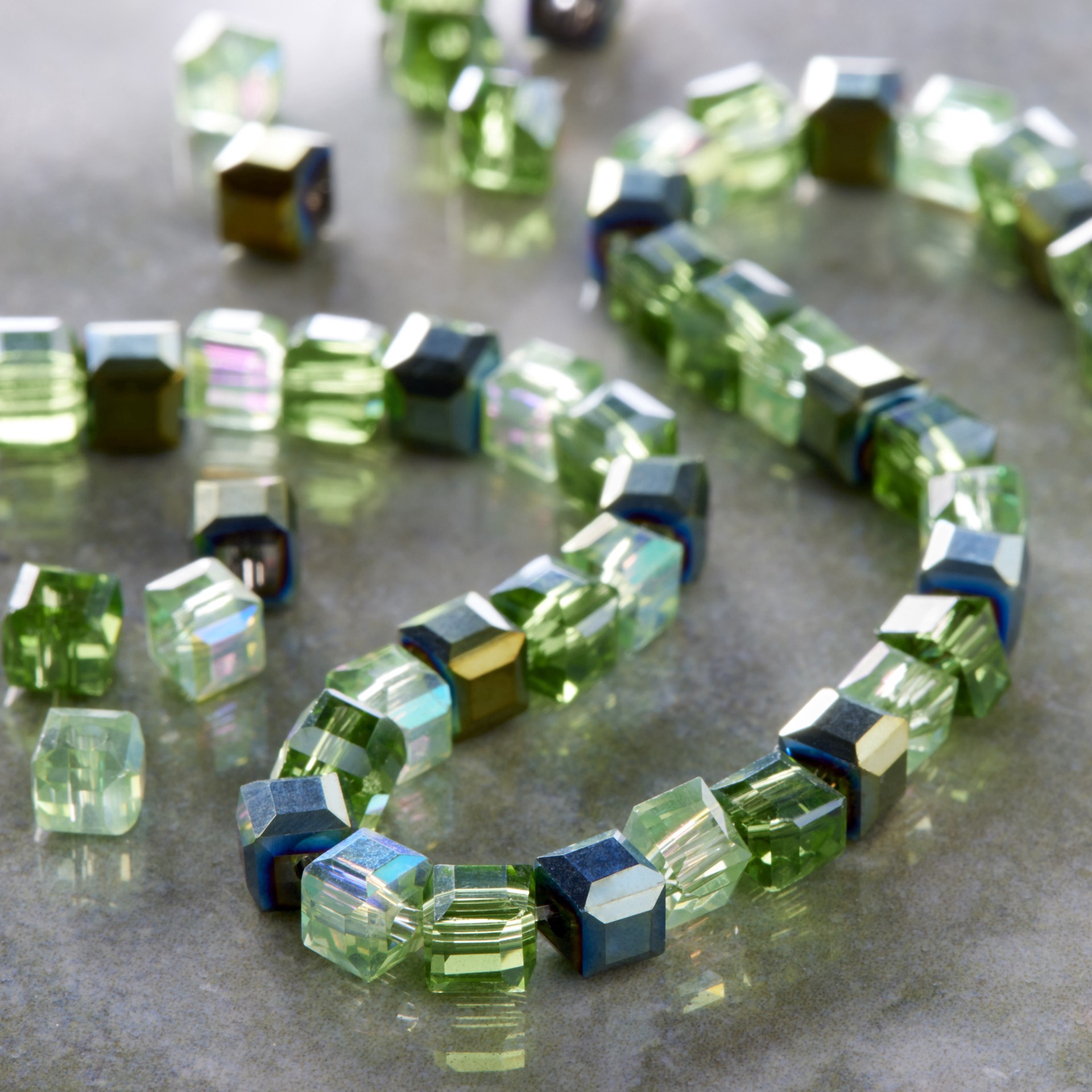 slide 3 of 3, 4mm Glass Cube Mix By Bead Landing, 4 mm