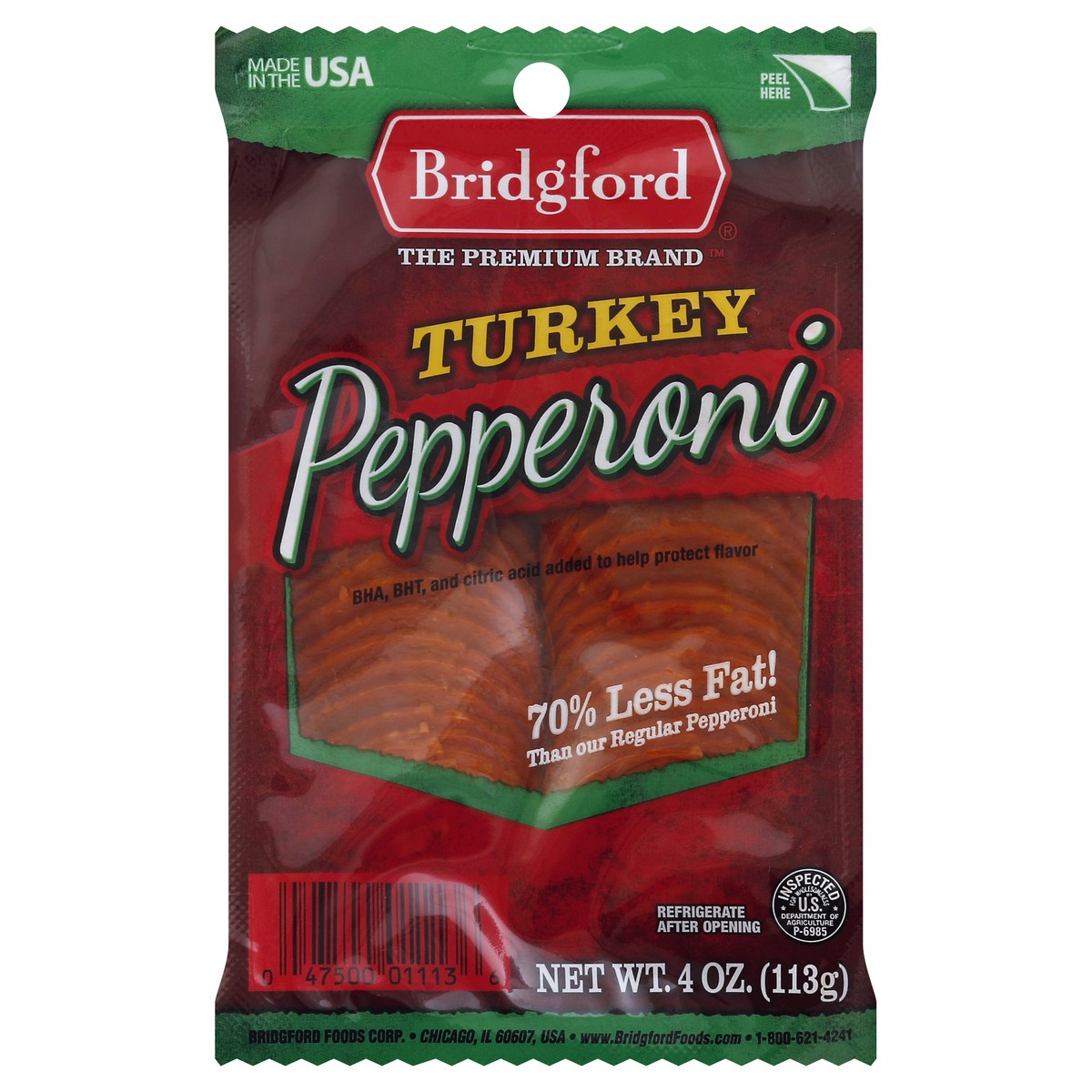 slide 3 of 4, Bridgford Sliced Turkey Pepperoni, 4 oz, 4 oz