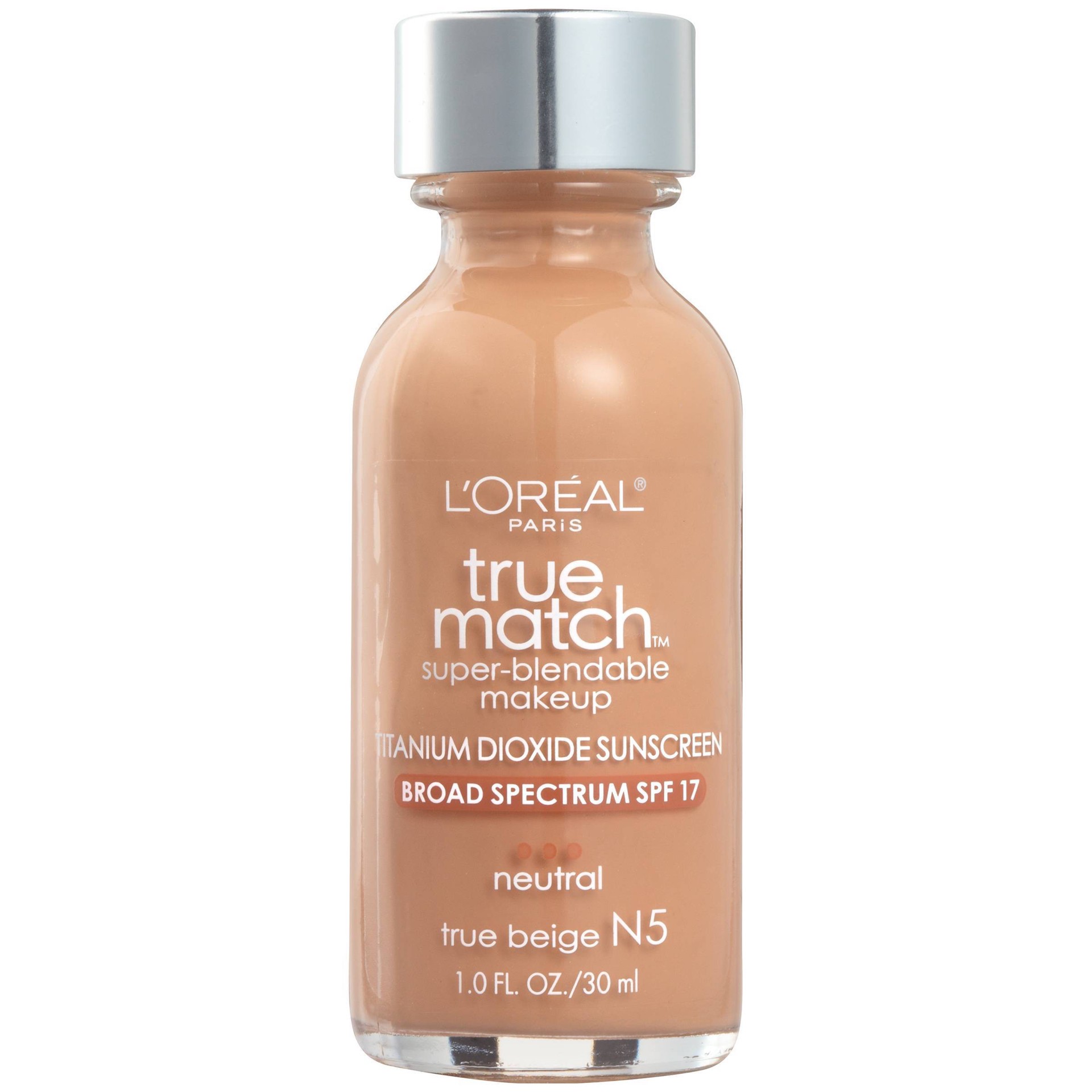 slide 1 of 7, L'Oréal L'Oreal Paris True Match Super-Blendable Foundation Makeup with SPF 17 - N5 True Beige - 1 fl oz, 1 fl oz